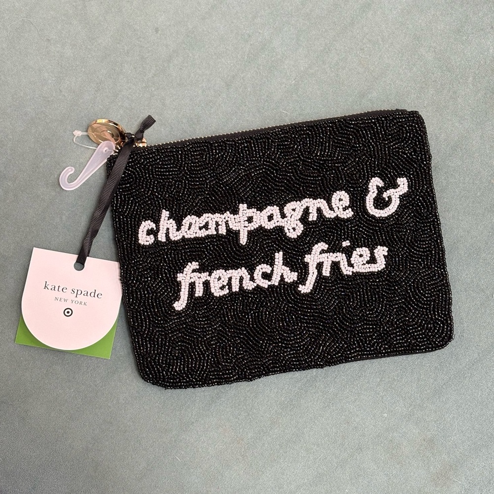 Kate Spade Target collaboration Black Beaded Pouch NEW